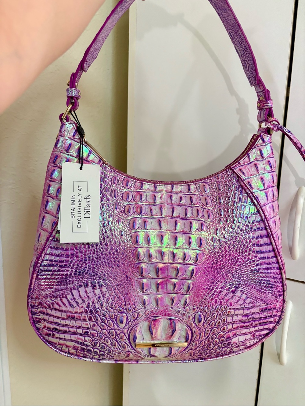 Brahmin NWT Amira - Purple Iris - Holographic Iridescent Purple - Retired Design